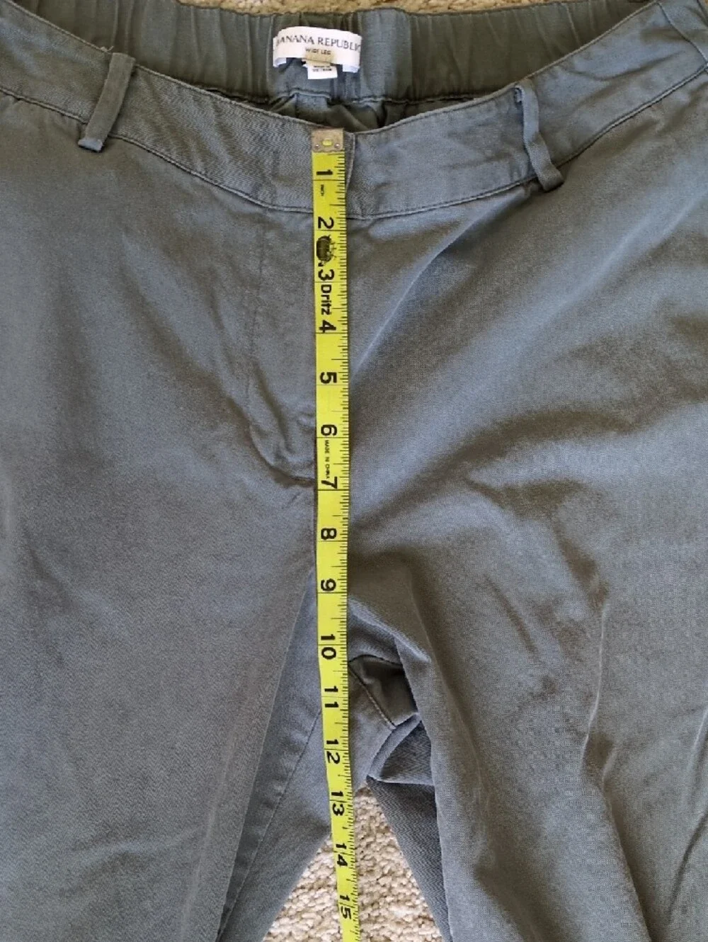 Banana Republic Olive/Gray Wide Leg Cotton & Tencel Pants